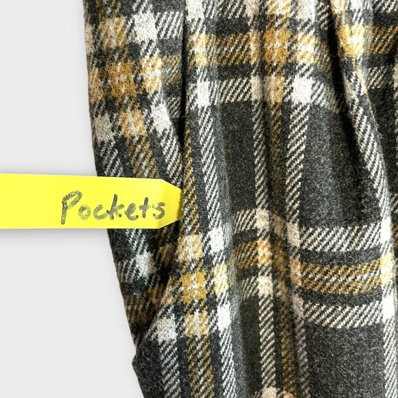 RENEE C Flannel Pants Joggers XL Elastic Waist and Leg Pocket Cabincore EUC - Picture 6 of 10